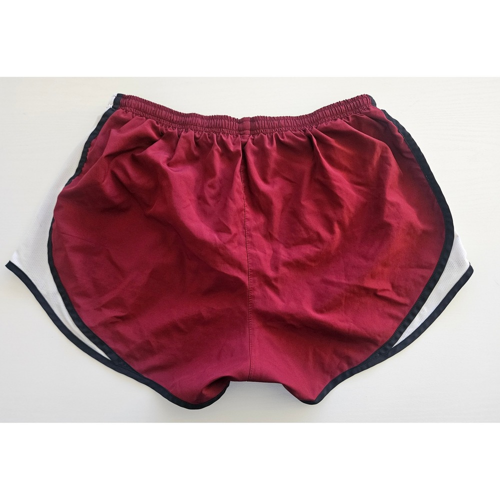Nike Running Shorts Women Large Maroon Good Dri-FIT Tempo Mesh Athletic Workout - Picture 2 of 3